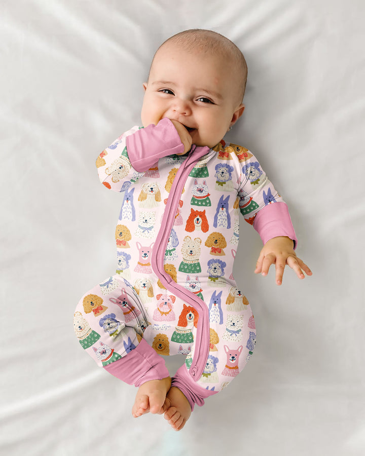 Whimsical Puppy Parade Family Matching Bamboo Convertible Zippy