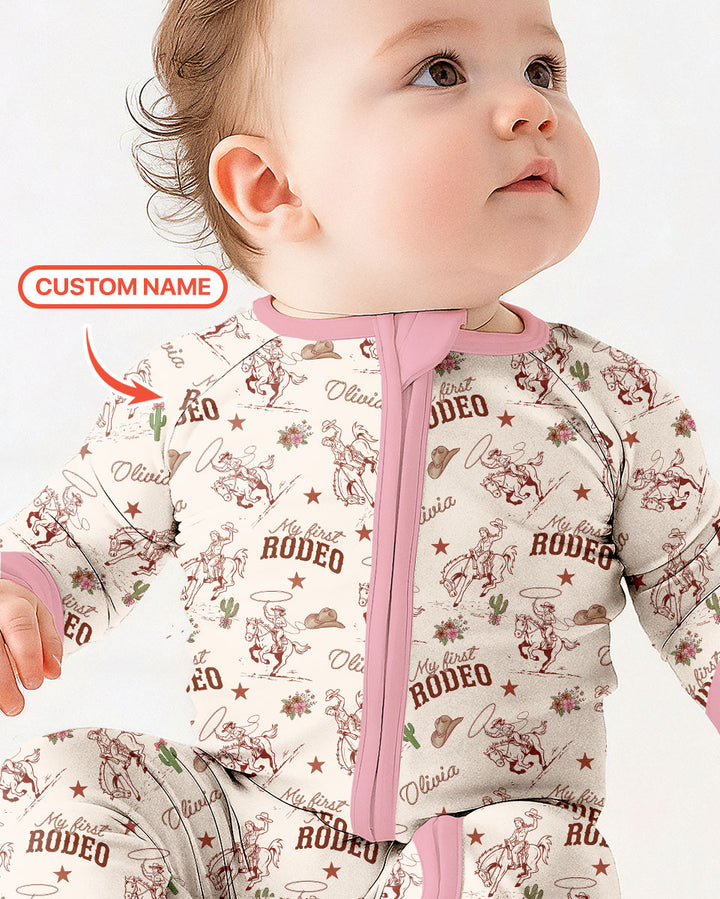 Custom Name First Rodeo Family Matching Bamboo Convertible Zippy