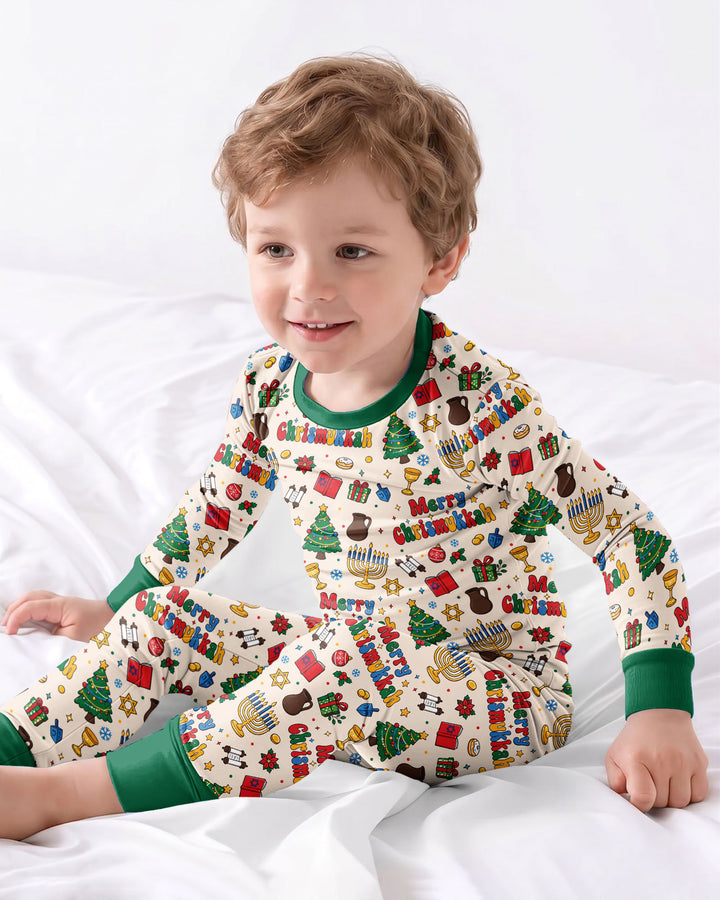 Merry Chrismukkah Bamboo Two Piece Long Sleeve Pajama Set
