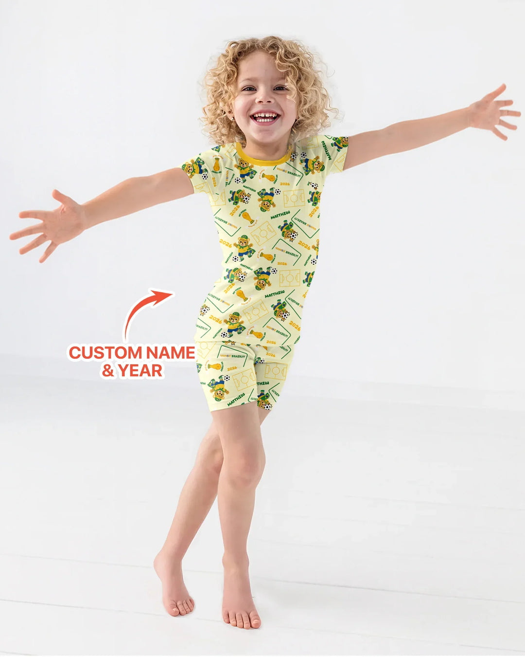 My First World Cup Bamboo Two Piece Short Sleeve Shorts Pajama Set