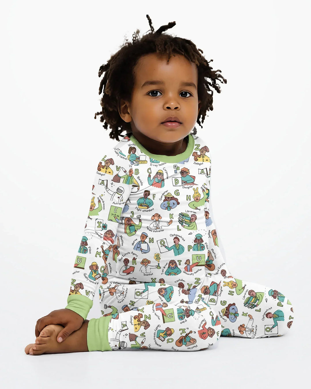 Jobs Alphabet Bamboo Two Piece Long Sleeve Pajama Set