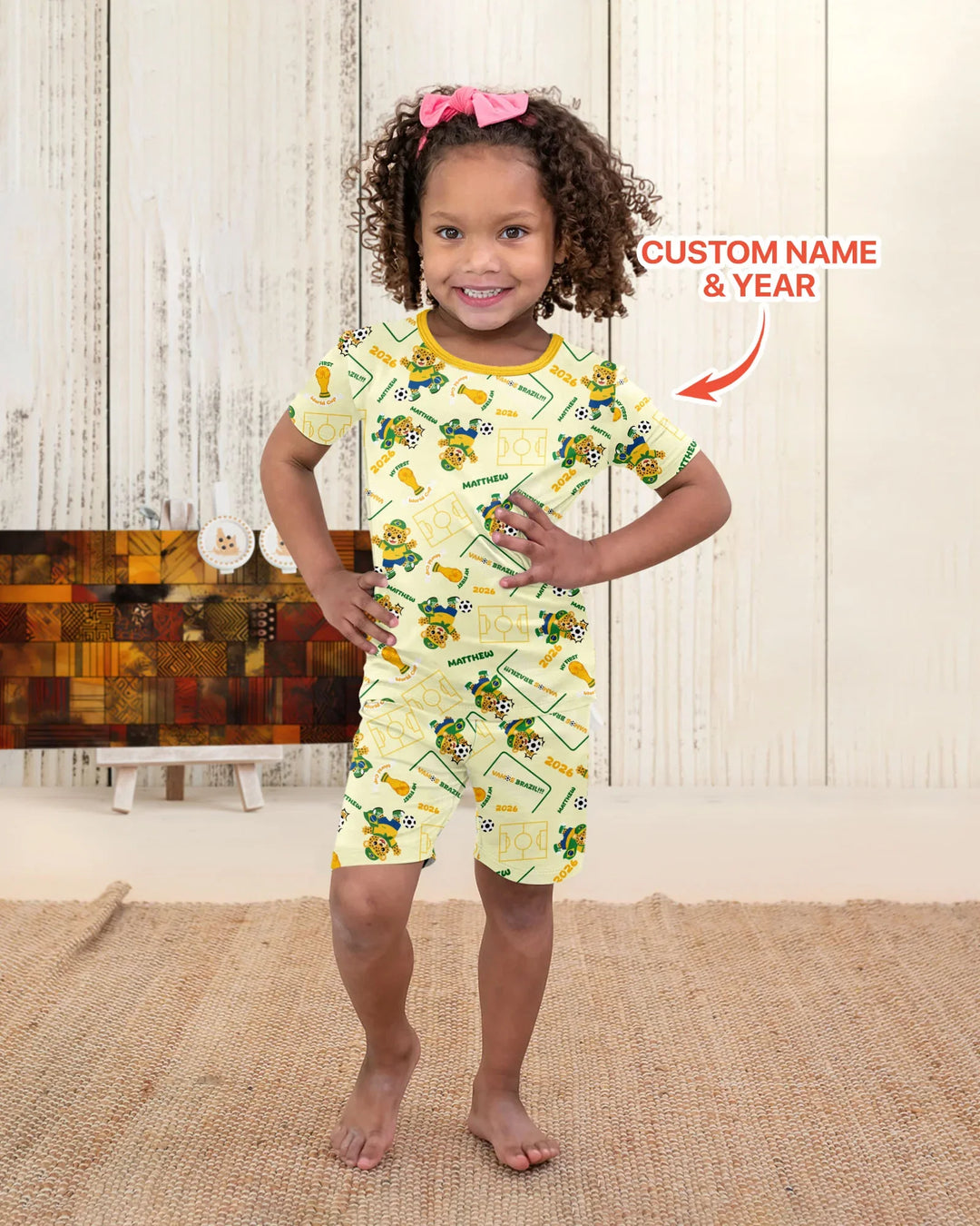 My First World Cup Bamboo Two Piece Short Sleeve Shorts Pajama Set