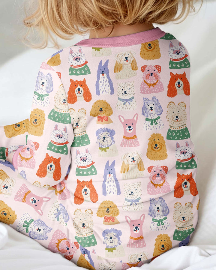 Whimsical Puppy Parade Family Matching Bamboo Convertible Zippy