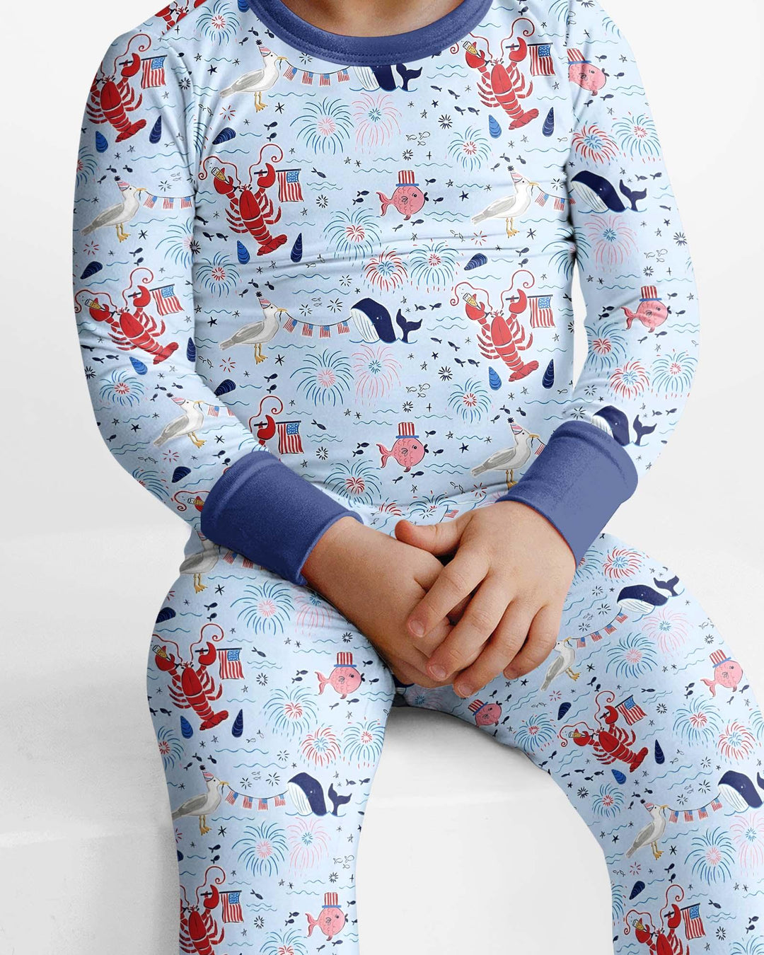 250 Summers Strong Matching Family Bamboo Two Piece Long Sleeve Pajama Set