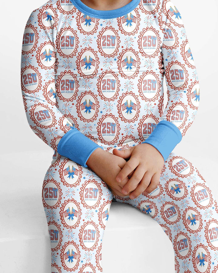 Patriotic Coquette Bamboo Two Piece Long Sleeve Pajama Set