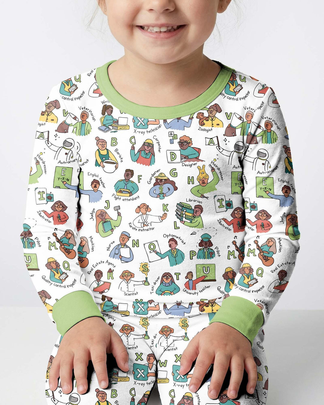 Jobs Alphabet Bamboo Two Piece Long Sleeve Pajama Set