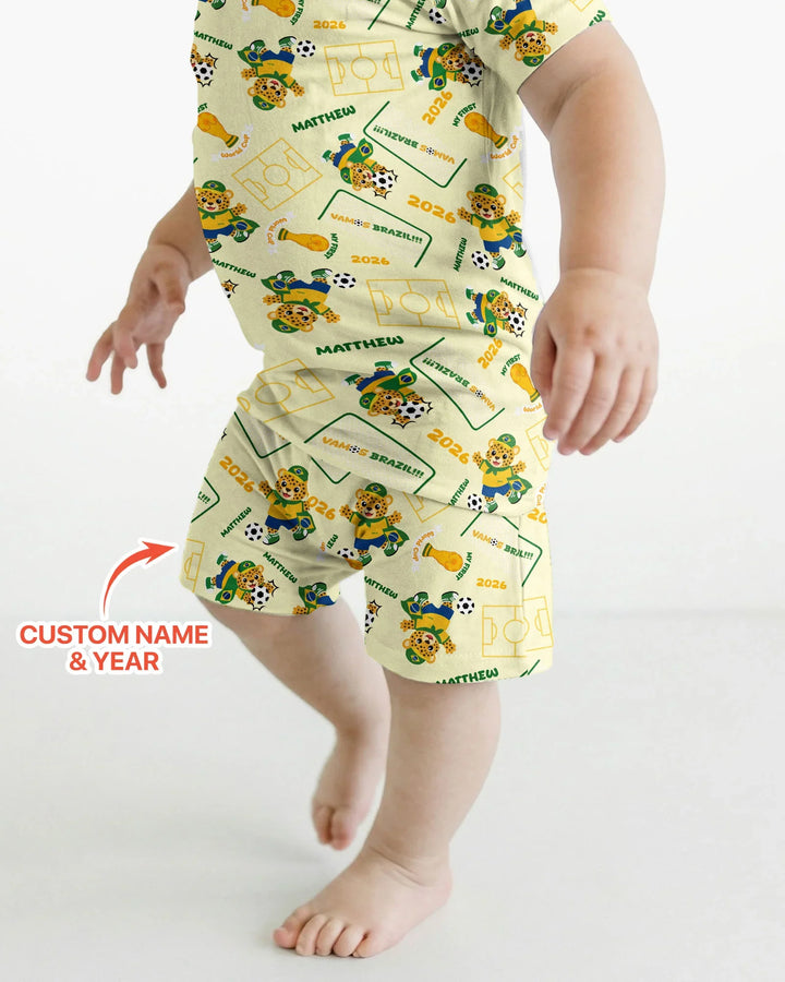 My First World Cup Bamboo Two Piece Short Sleeve Shorts Pajama Set