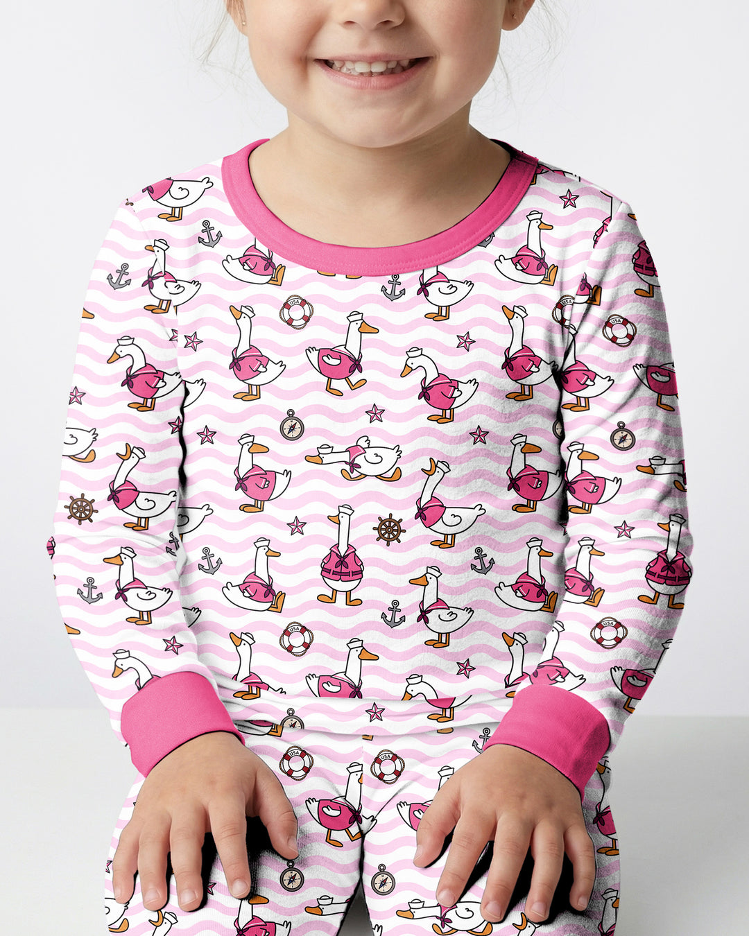 Silly Goose Sailor Bamboo Two Piece Long Sleeve Pajama Set
