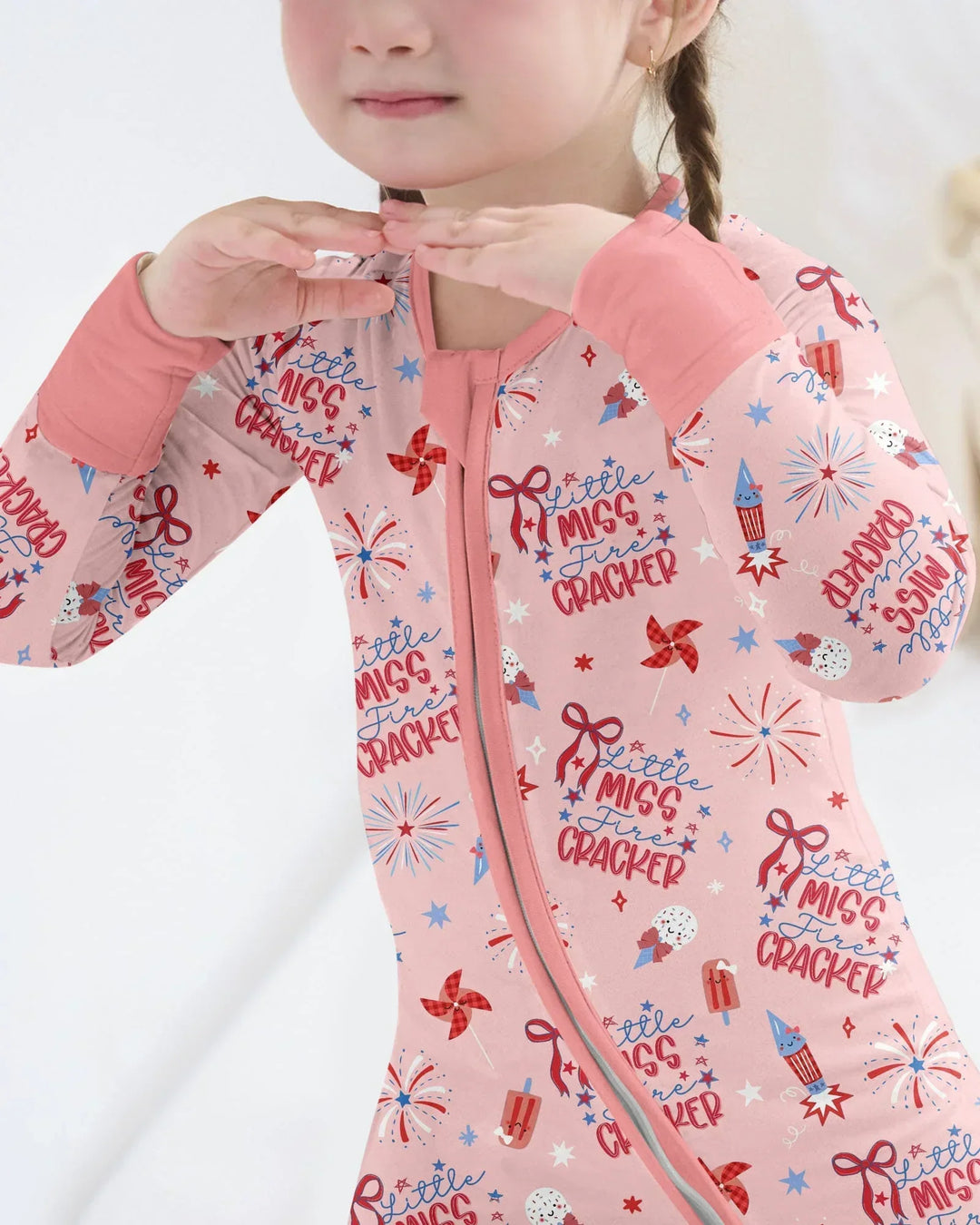 Little Miss Firecracker 4th July Bamboo Convertible Zippy