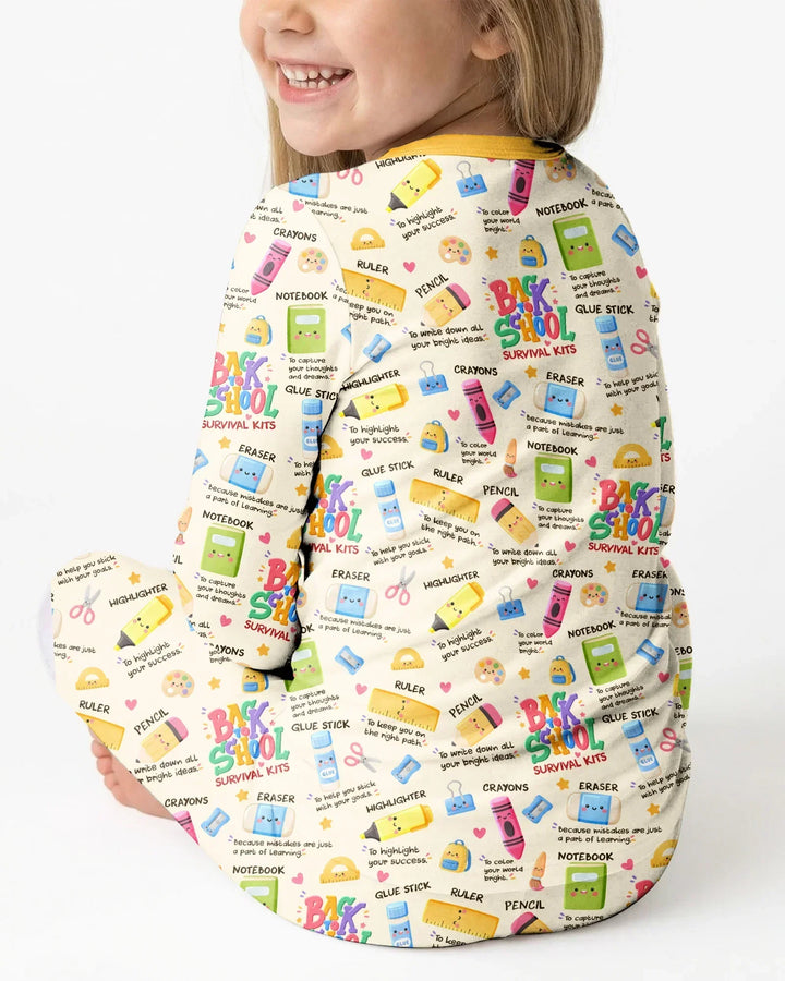 Back To School Survival Kit Bamboo Two Piece Long Sleeve Pajama Set