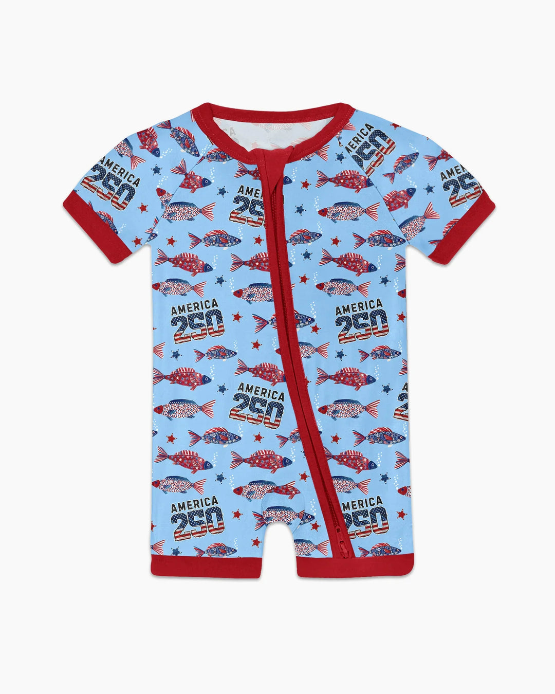 Stars and Stripes Fish Bamboo Shorty Zippy