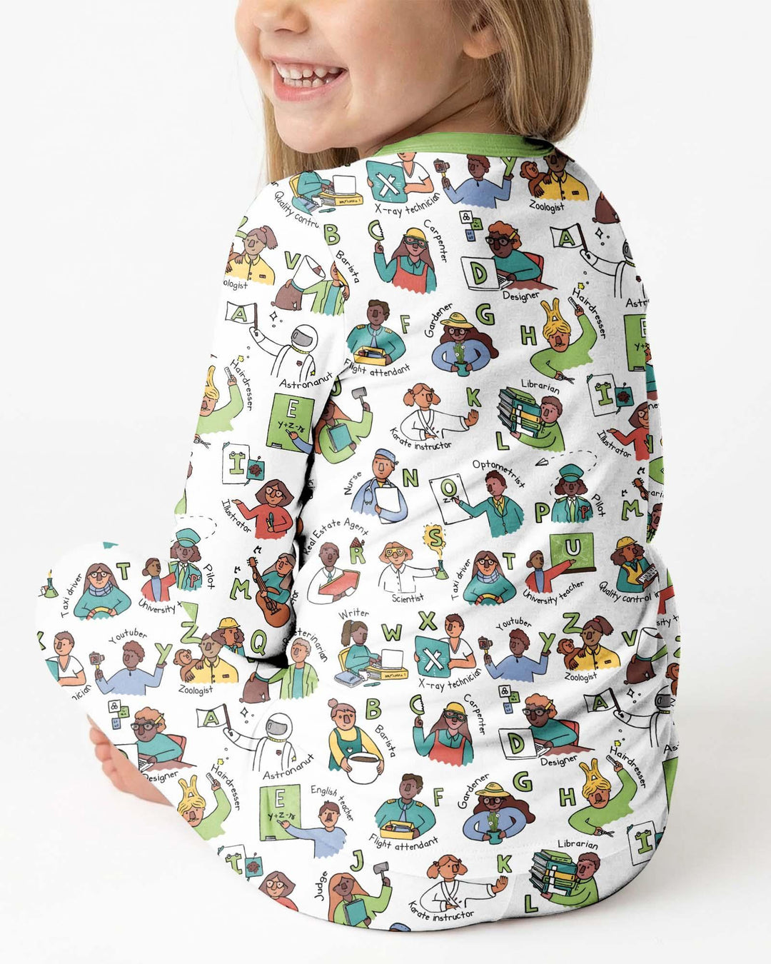 Jobs Alphabet Bamboo Two Piece Long Sleeve Pajama Set