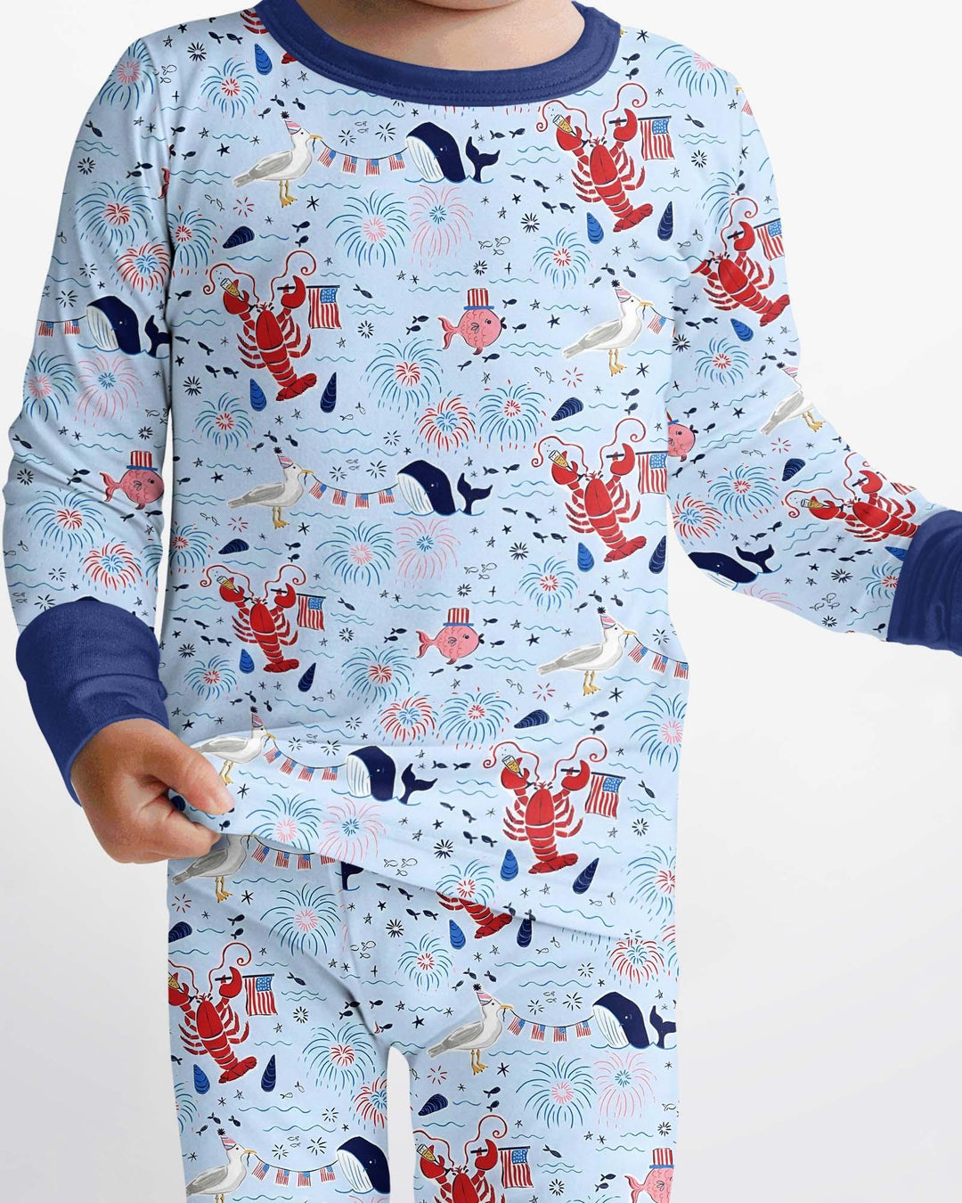 250 Summers Strong Matching Family Bamboo Two Piece Long Sleeve Pajama Set