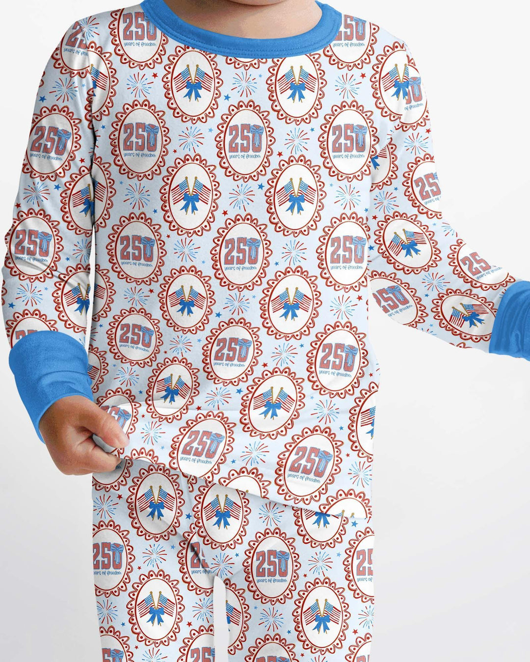 Patriotic Coquette Bamboo Two Piece Long Sleeve Pajama Set