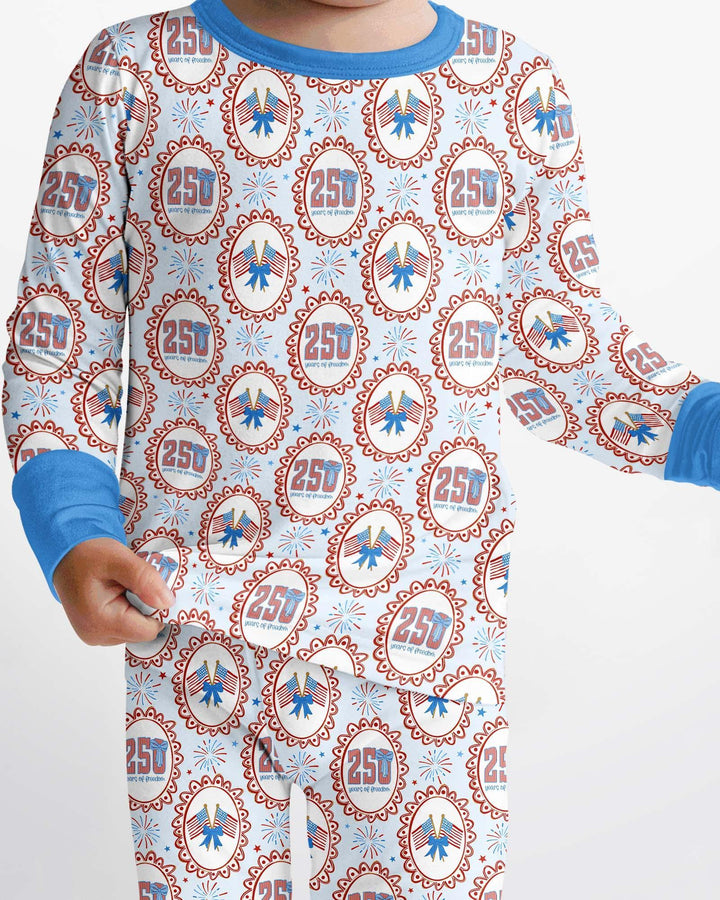 Patriotic Coquette Bamboo Two Piece Long Sleeve Pajama Set