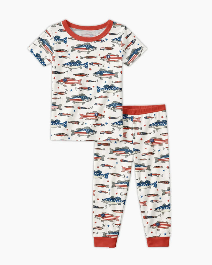 Hooked On Freedom Bamboo Two Piece Short Sleeve Pajama Set