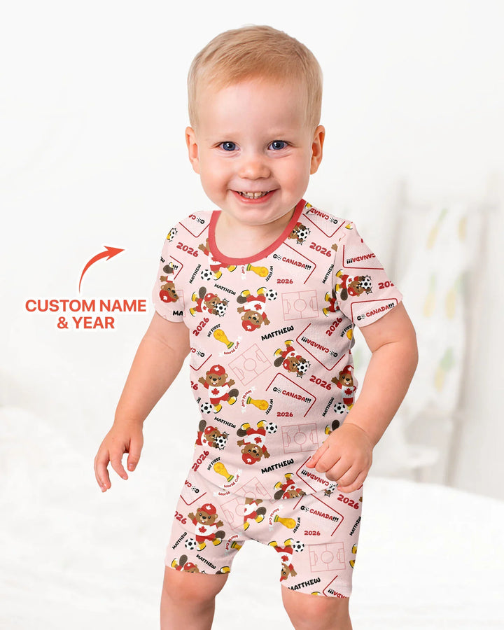My First World Cup Bamboo Two Piece Short Sleeve Shorts Pajama Set
