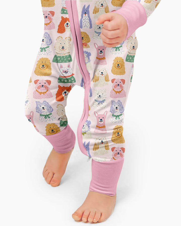 Whimsical Puppy Parade Family Matching Bamboo Convertible Zippy