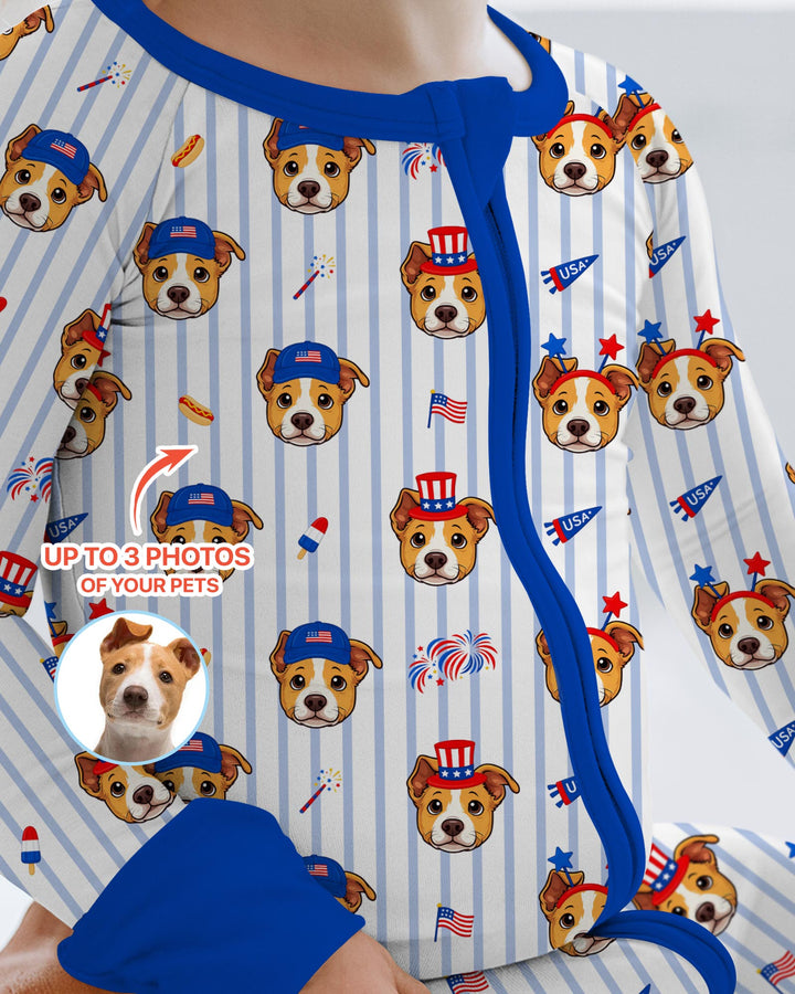 Custom Pet Image 4th of July Family Matching Bamboo Convertible Zippy
