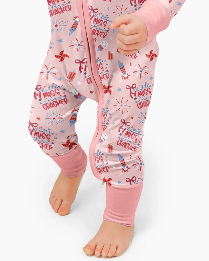 Little Miss Firecracker 4th July Bamboo Convertible Zippy