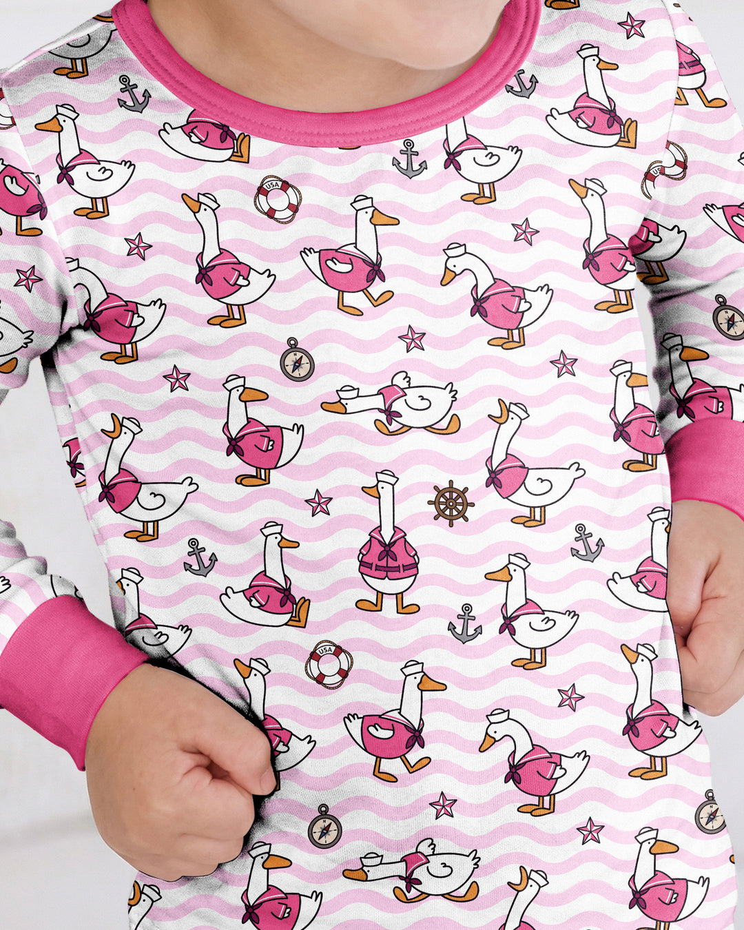 Silly Goose Sailor Bamboo Two Piece Long Sleeve Pajama Set