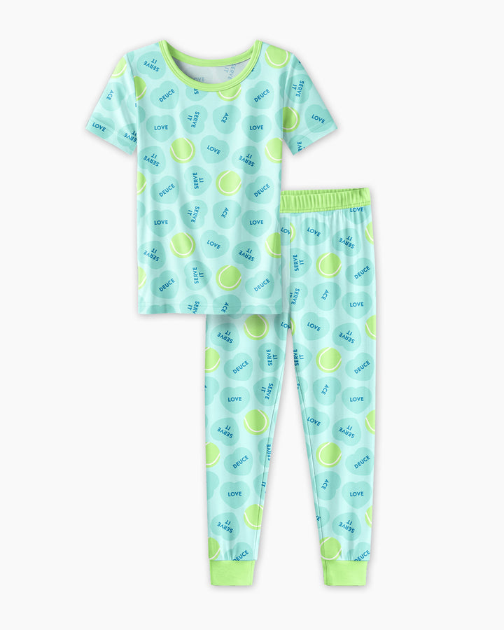 Tennis with Love Bamboo Two Piece Short Sleeve Pajama Set