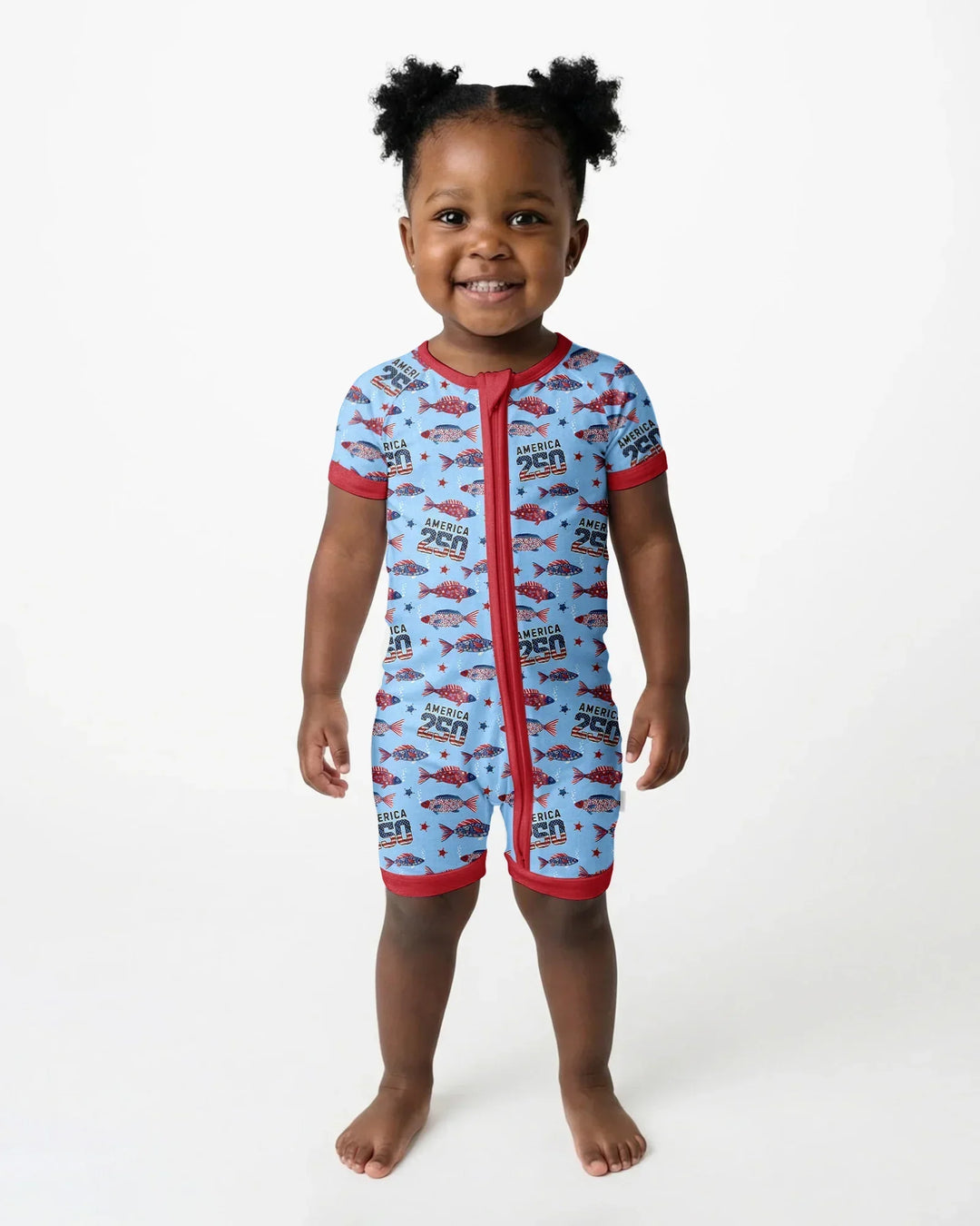 Stars and Stripes Fish Bamboo Shorty Zippy