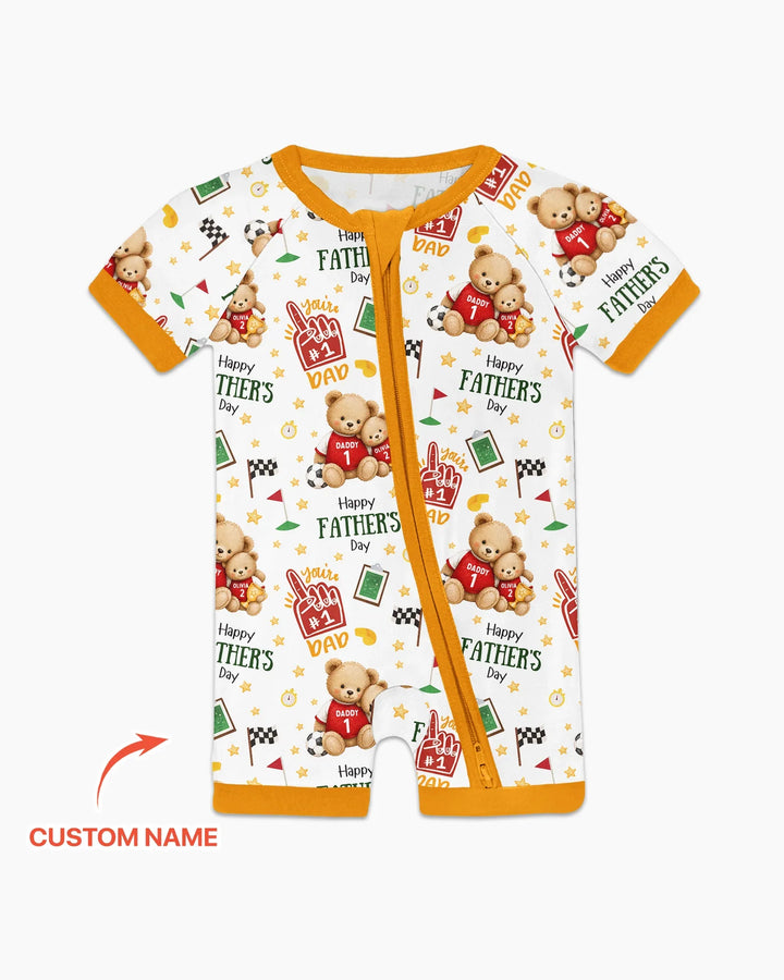 You're #1 Dad Daddy & Me Matching Bamboo Shorty Zippy