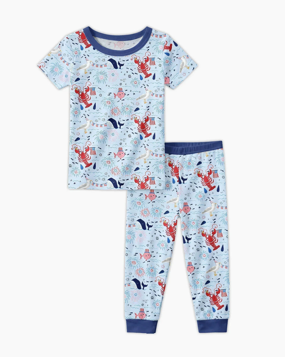 250 Summers Strong Matching Family Bamboo Two Piece Short Sleeve Pajama Set