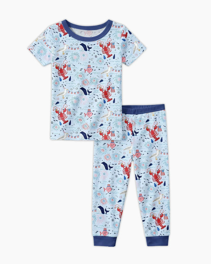 250 Summers Strong Matching Family Bamboo Two Piece Short Sleeve Pajama Set
