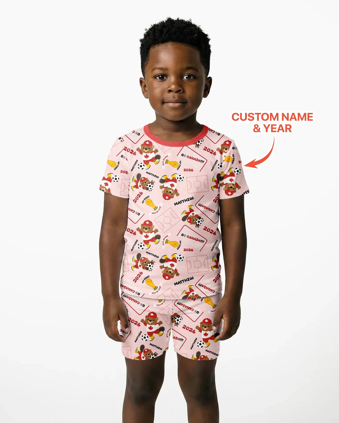 My First World Cup Bamboo Two Piece Short Sleeve Shorts Pajama Set