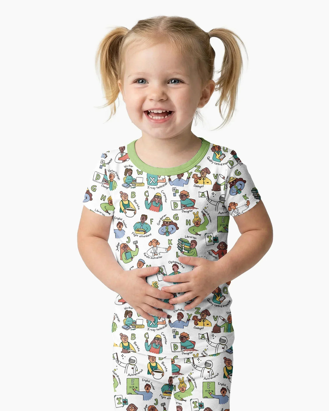 Jobs Alphabet Bamboo Two Piece Short Sleeve Pajama Set