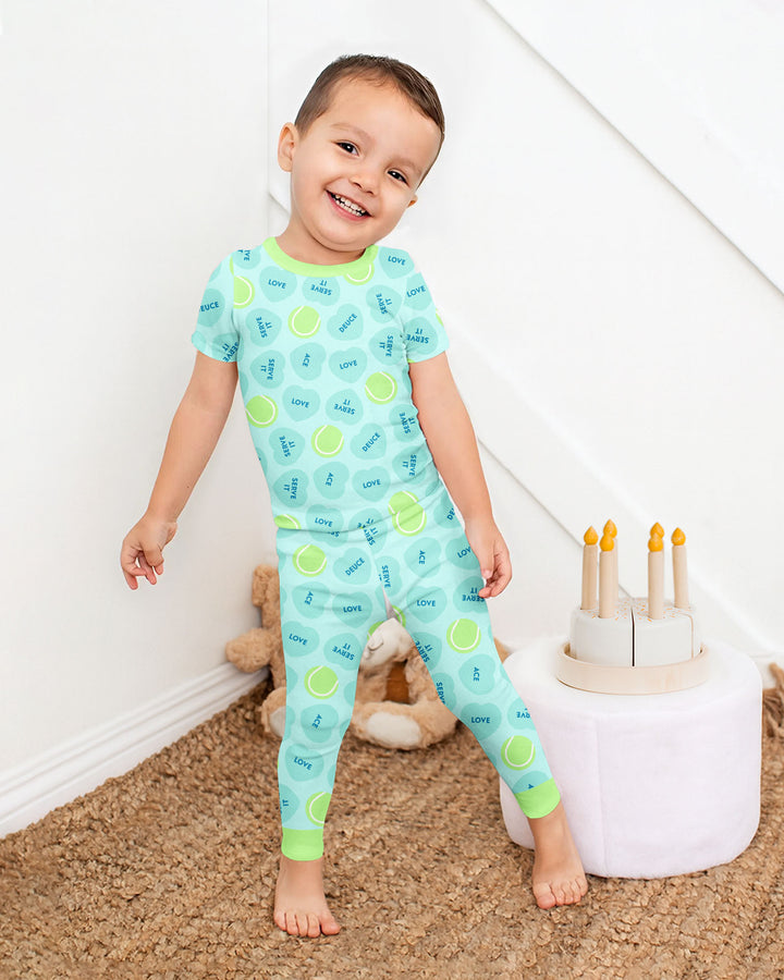 Tennis with Love Bamboo Two Piece Short Sleeve Pajama Set