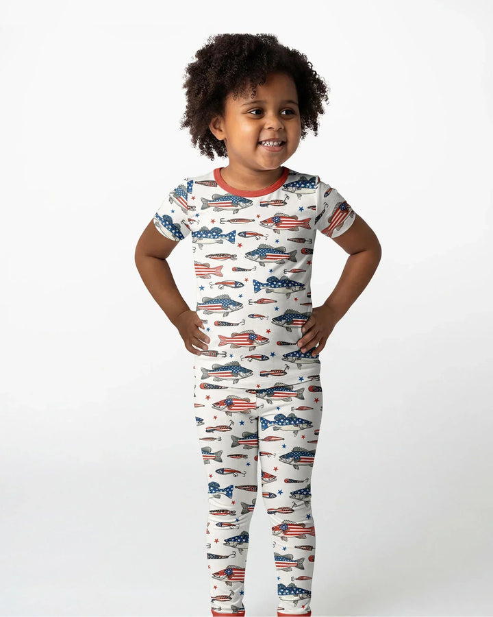 Hooked On Freedom Bamboo Two Piece Short Sleeve Pajama Set