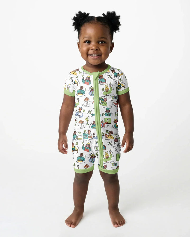 Jobs Alphabet Bamboo Shorty Zippy