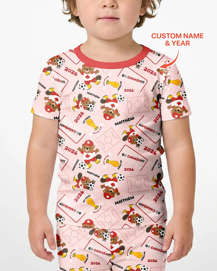My First World Cup Bamboo Two Piece Short Sleeve Shorts Pajama Set