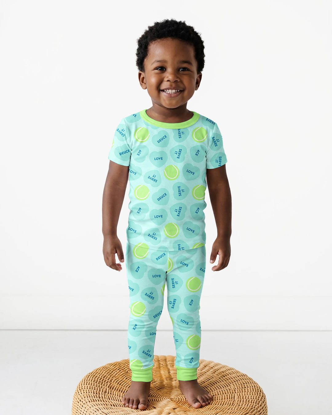 Tennis with Love Bamboo Two Piece Short Sleeve Pajama Set