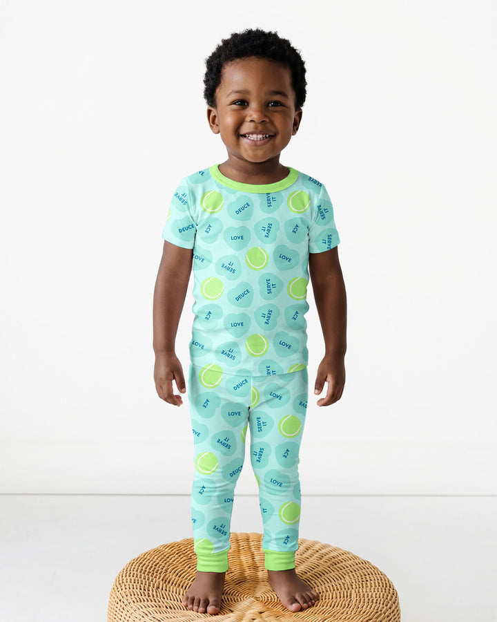 Tennis with Love Bamboo Two Piece Short Sleeve Pajama Set