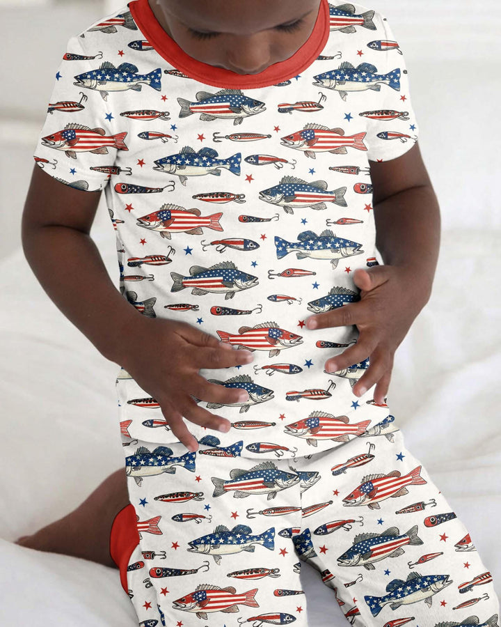 Hooked On Freedom Bamboo Two Piece Short Sleeve Pajama Set