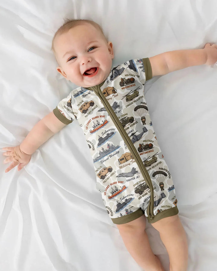 Little Hero Military Family Matching Bamboo Shorty Zippy