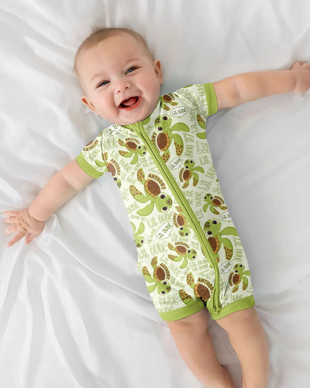 Custom Name Version Father and Son Turtle Bamboo Shorty Zippy