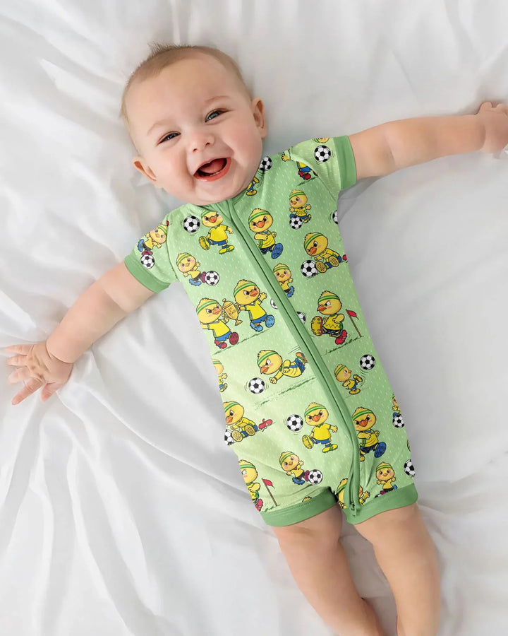 Brasil Soccer Fan Family Matching Bamboo Shorty Zippy
