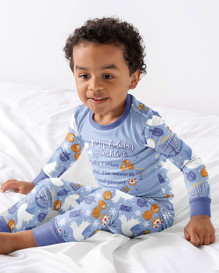 Hanukkah To Do List Bamboo Two Piece Long Sleeve Pajama Set