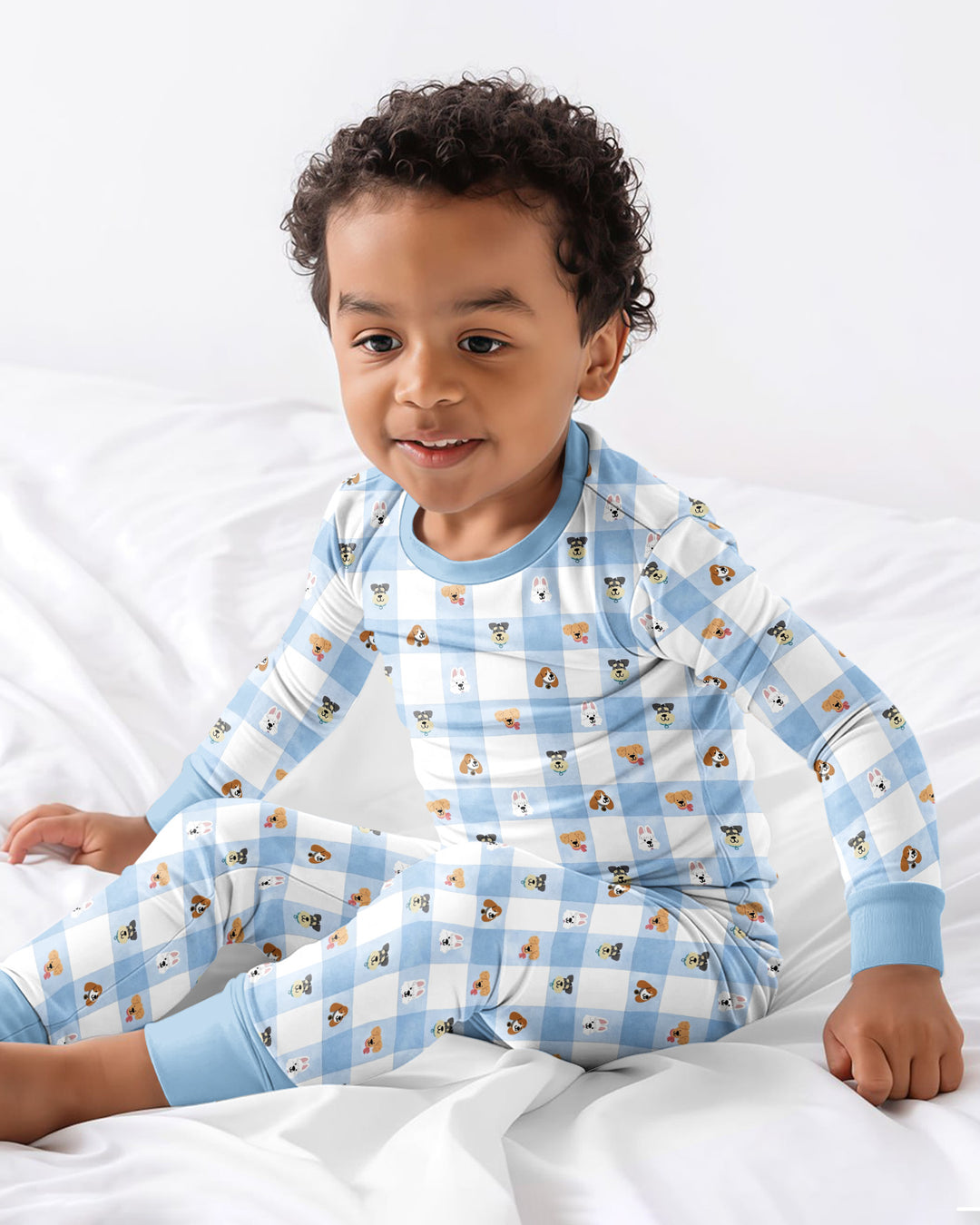 Plaid Pals Family Matching Bamboo Two Piece Long Sleeve Pajama Set