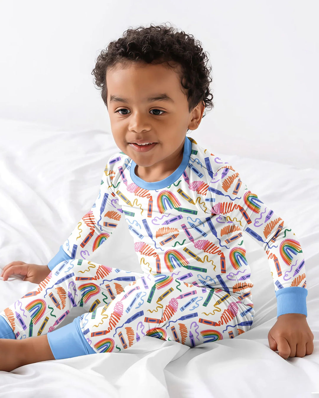 Crayon Chaos Bamboo Two Piece Long Sleeve Pajama Set