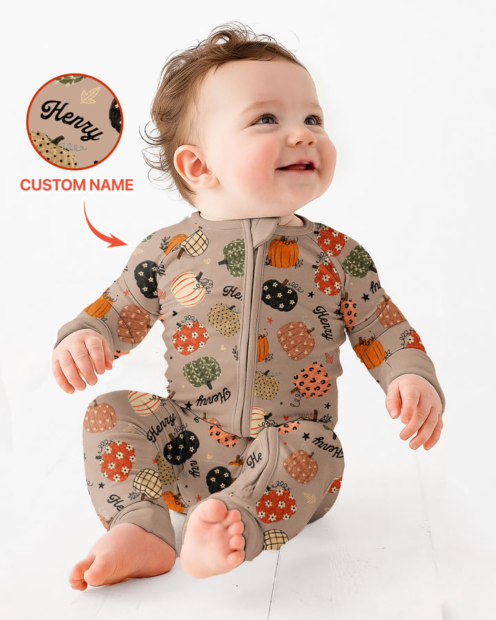 Custom Name Boho Pumpkin Bamboo Convertible Zippy