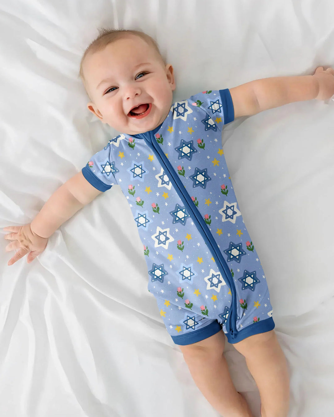 Starry Bloom Blessings Family Matching Bamboo Shorty Zippy