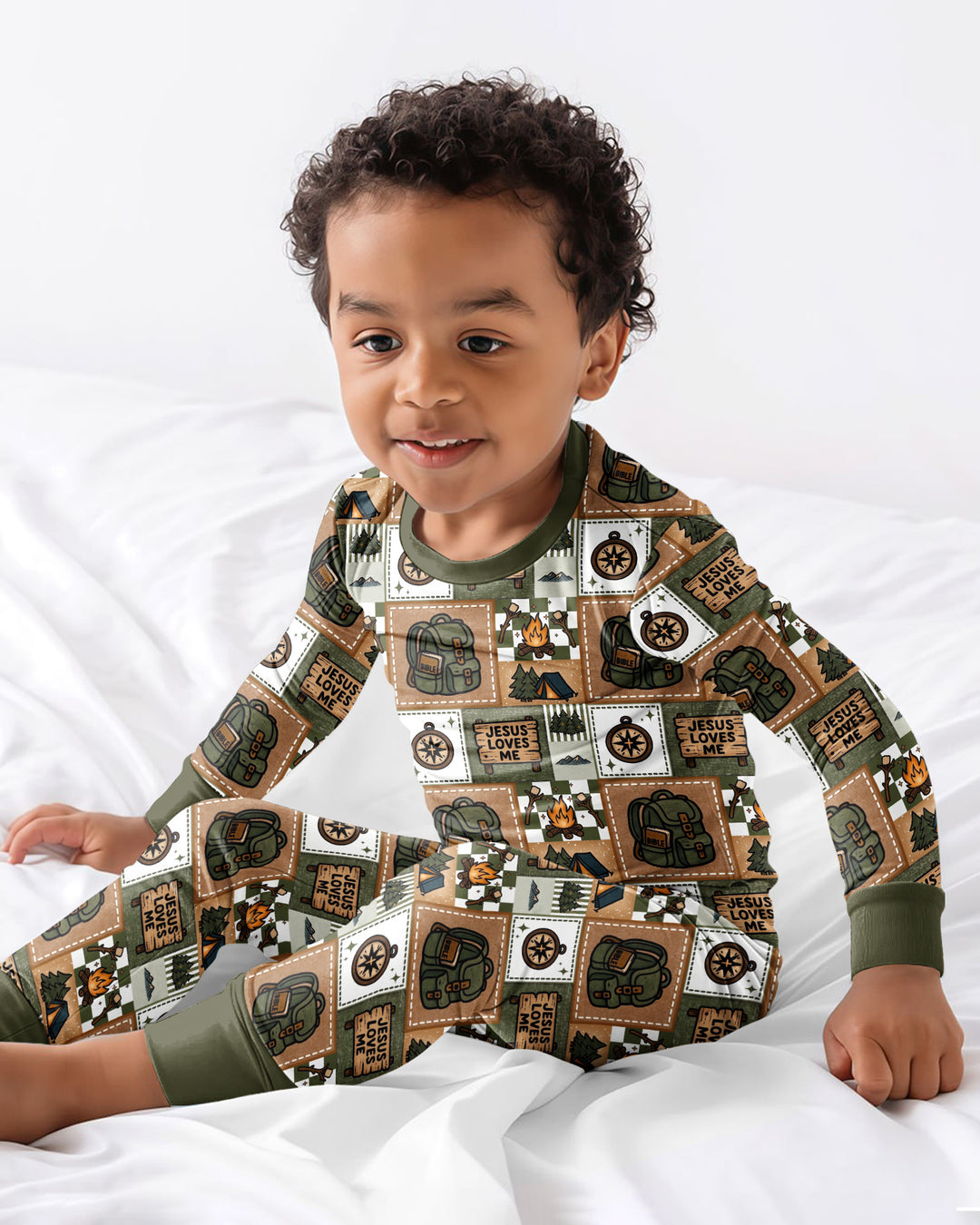 Template Bamboo Two Piece Long Sleeve Pyjamas Set