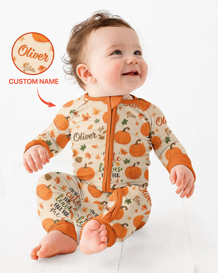 Custom Name I'm So Cute Even Leaves Fall for Me Bamboo Convertible Zippy