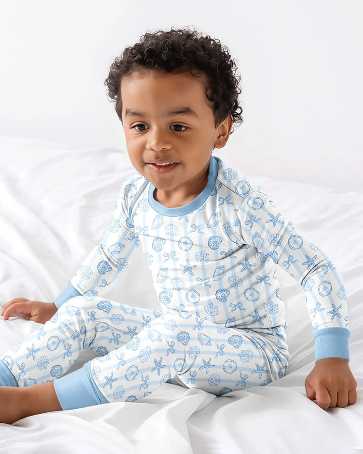 Coastal Keepsakes Family Matching Bamboo Two Piece Long Sleeve Pajama Set
